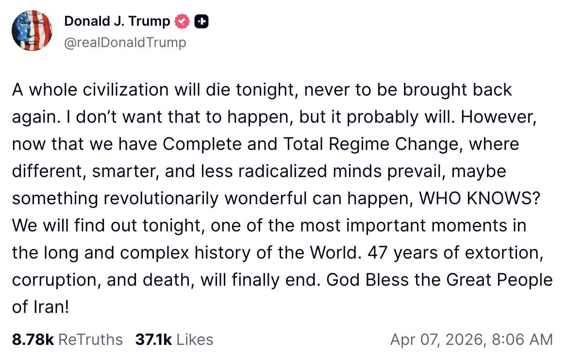 I wanted it recorded that I opposed whatever we end up doing in Iran tonight